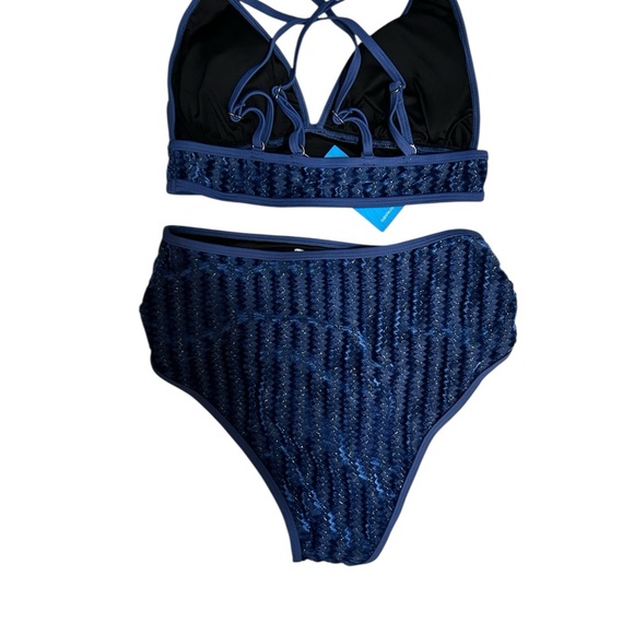 CUPSHE Mysterious Sea Cross Back Bikini Top & Standard Bottoms Set Size S - Picture 4 of 8